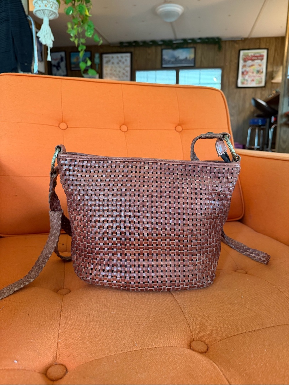 Patricia Nash Woven Leather Crossbody Bag
